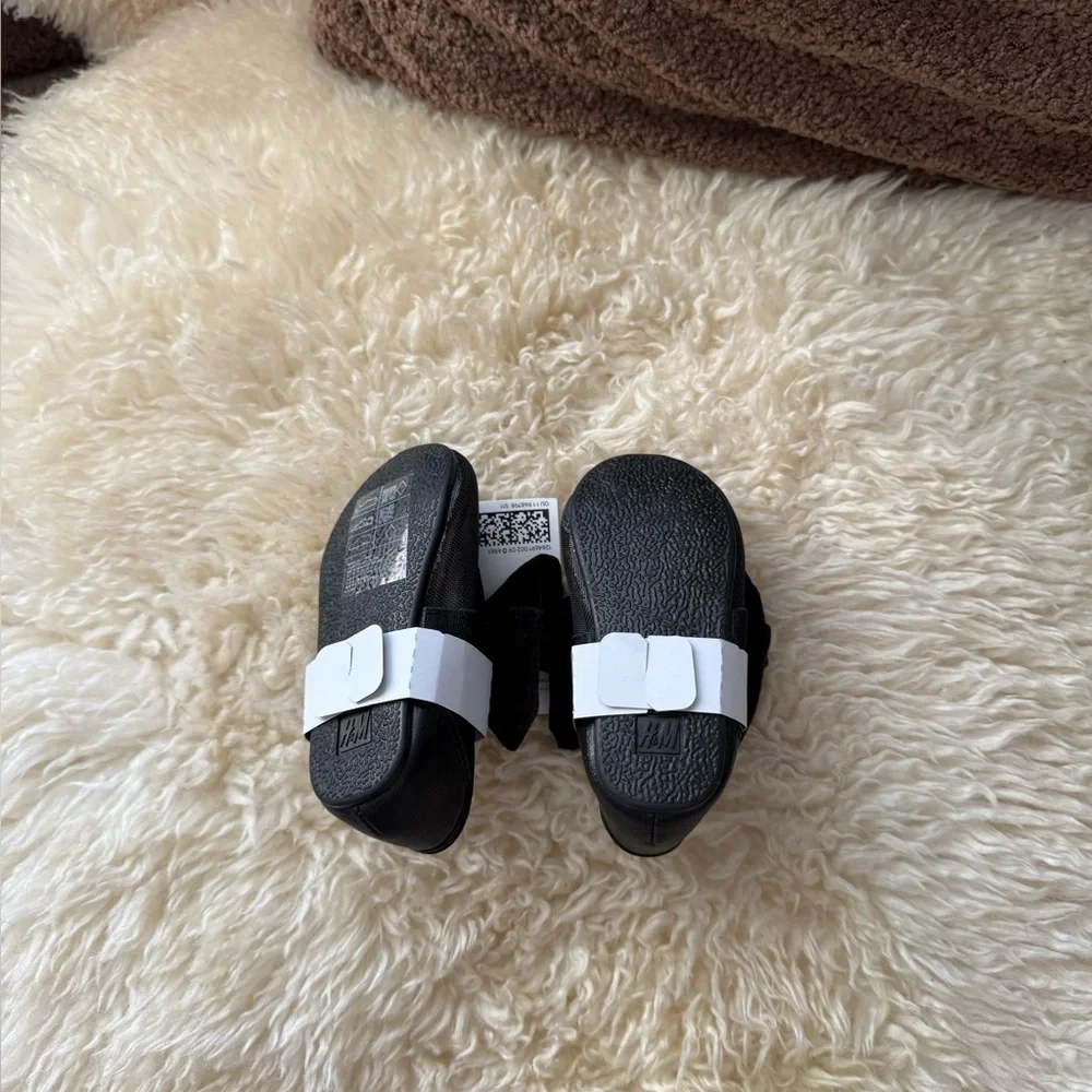 H&M Black Mesh Bow Ballet Flats